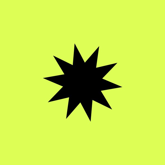 image of a star burst on a neon green background representing Tierra Viva
