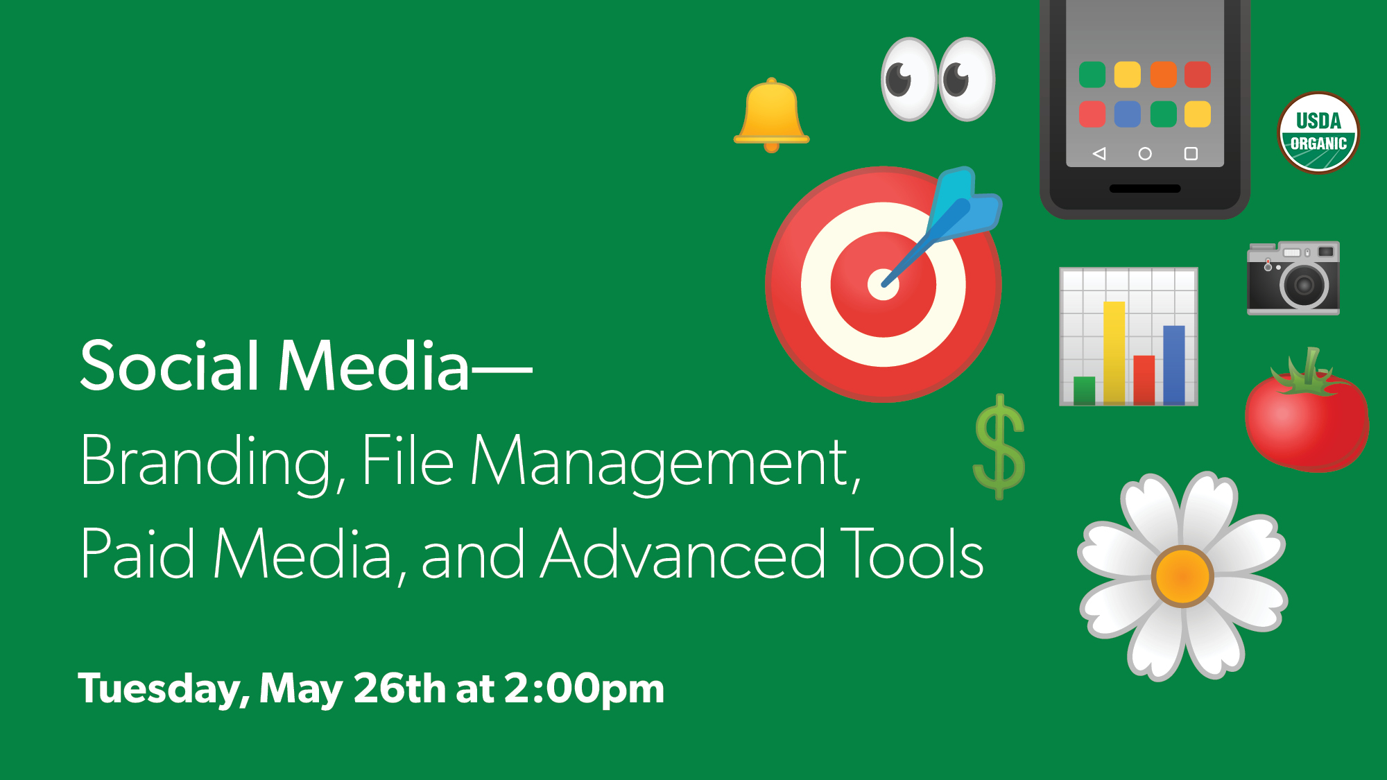flyer for social media webinar on May 26